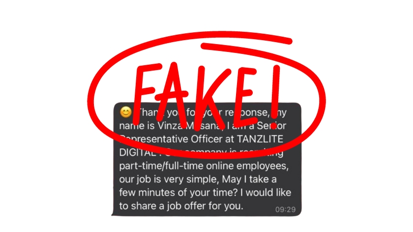 Scam Alert: Tanzlite is NOT hiring online employees for part-time, and we don’t have any foreign representative