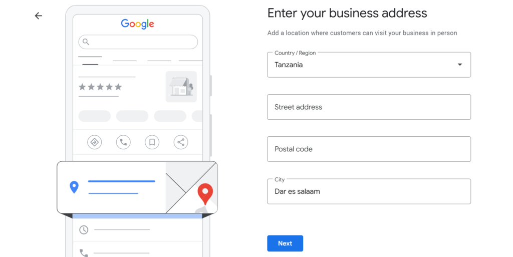 Google Business Address